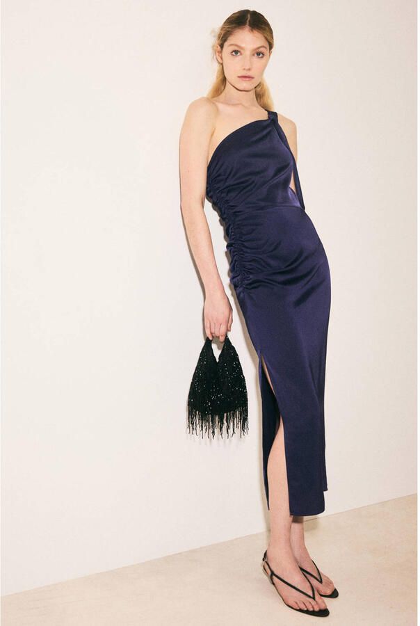 Mango midi jurk blauw