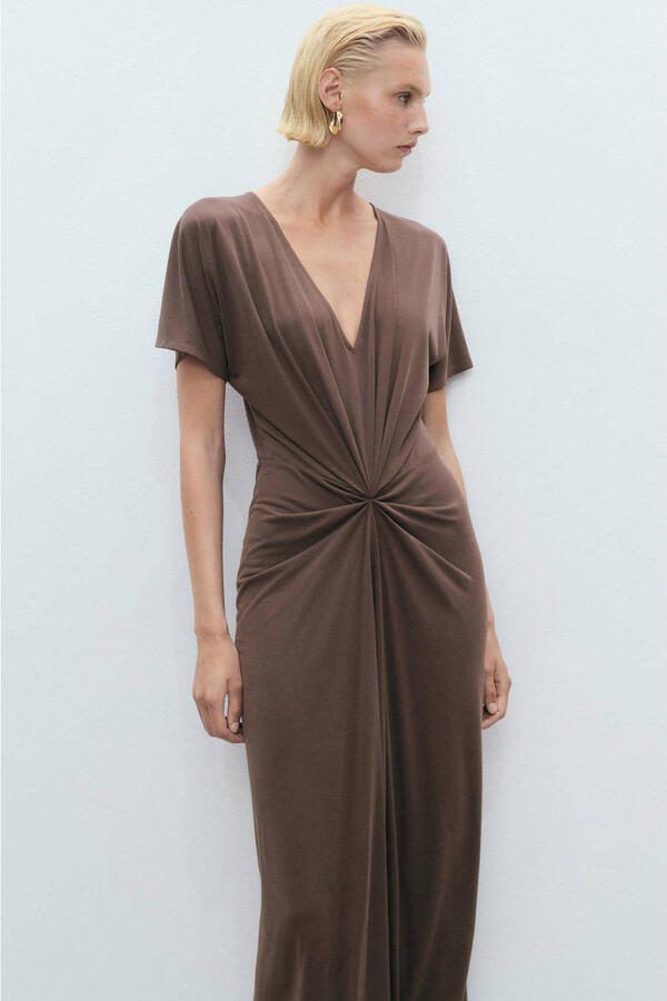 Mango midi jurk bruin - Foto 1