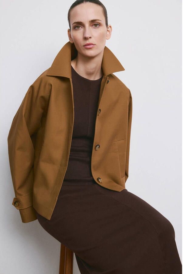 Mango midi jurk bruin