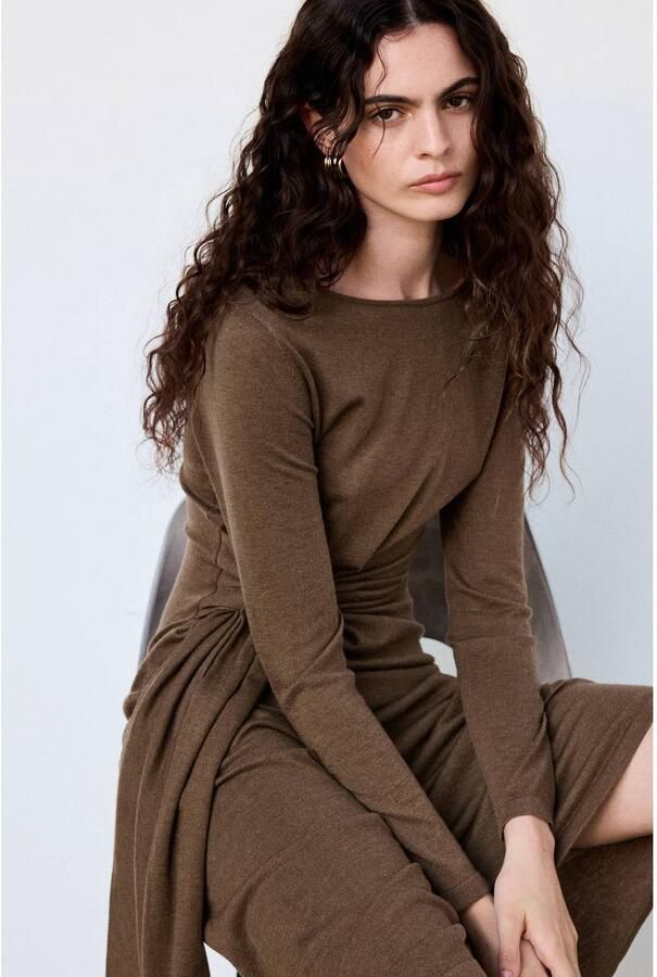 Mango midi jurk bruin - Foto 2