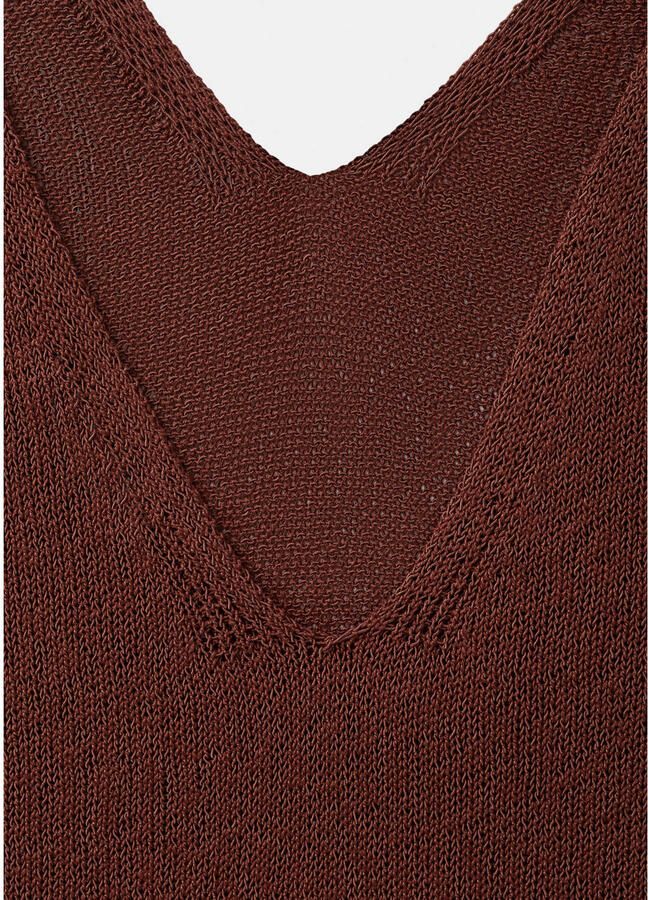 Mango midi jurk donkerrood - Foto 2