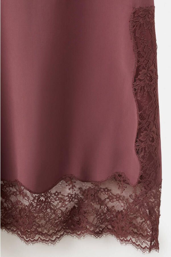 Mango midi jurk donkerrood - Foto 3