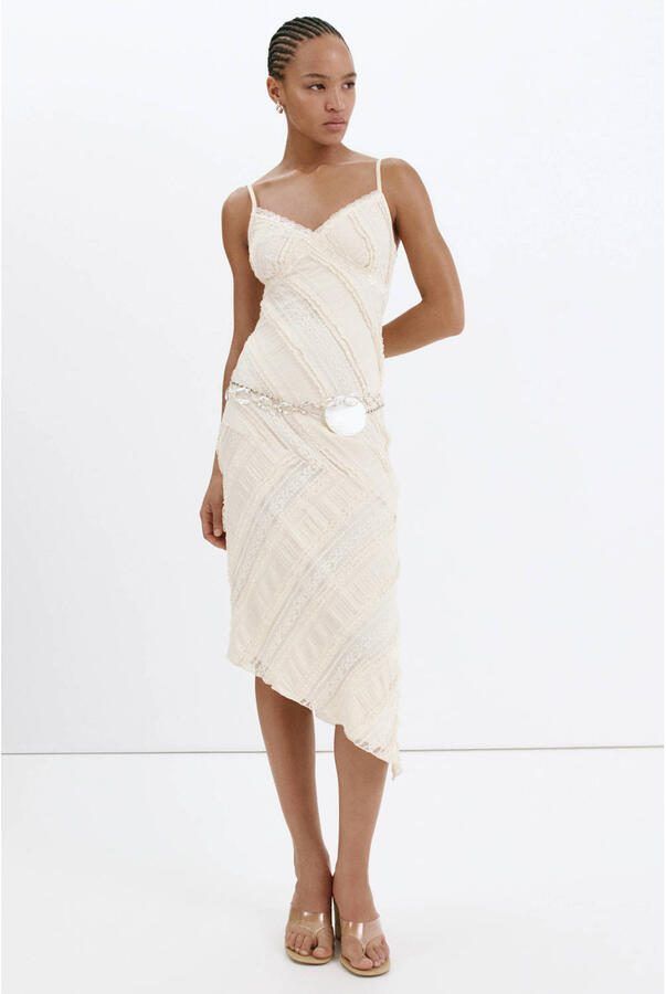 Mango midi jurk ecru