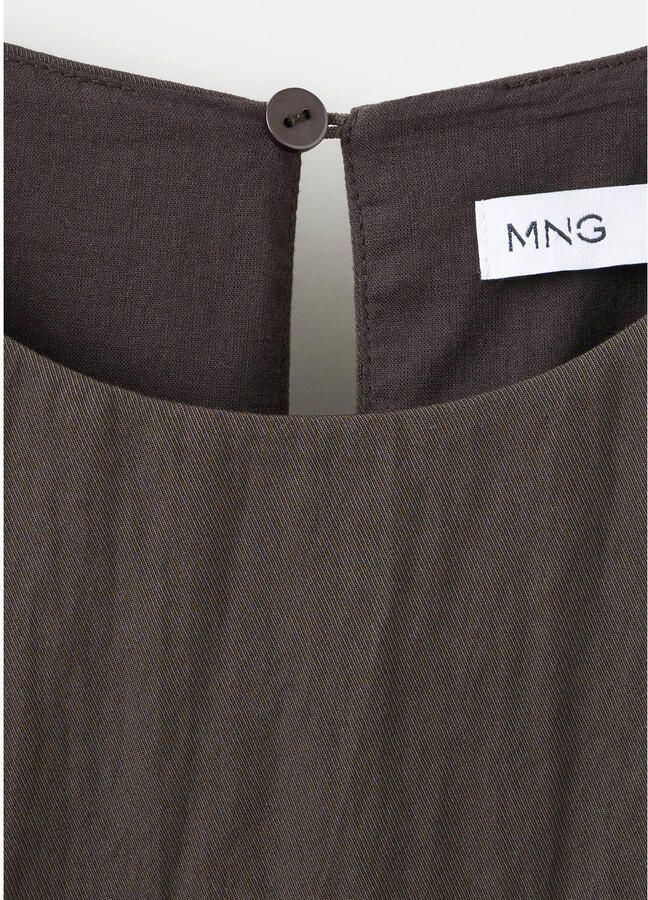 Mango midi jurk met ceintuur bruin - Foto 2