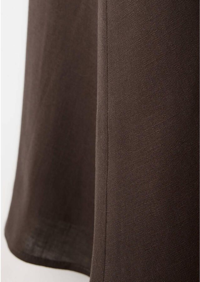 Mango midi jurk met ceintuur en linnen zwart - Foto 2