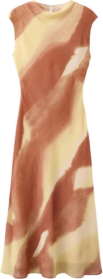 Mango midi jurk met print oranje