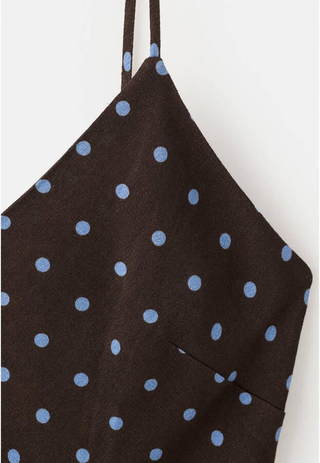 Mango midi jurk met stippen bruin - Foto 2