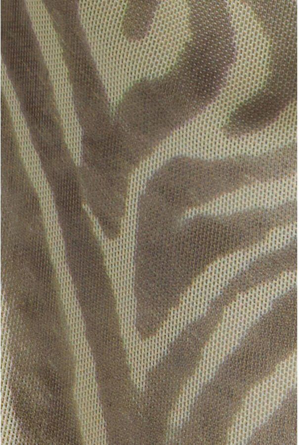 Mango midi jurk met zebraprint lichtgrijs - Foto 3