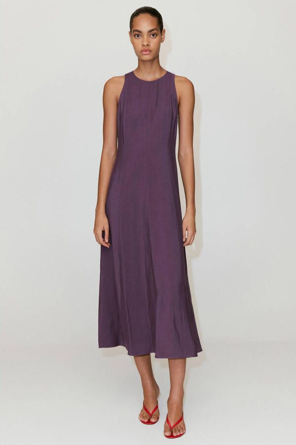 Mango midi jurk paars - Foto 3