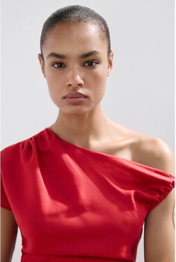 Mango midi jurk rood
