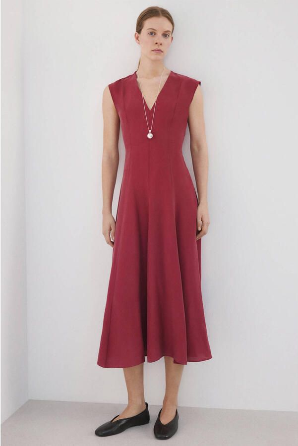 Mango midi jurk roze