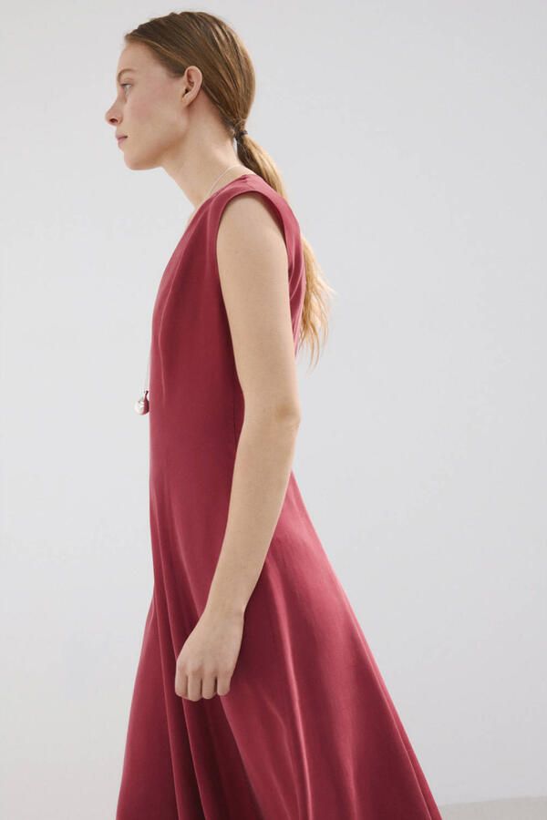 Mango midi jurk roze - Foto 3