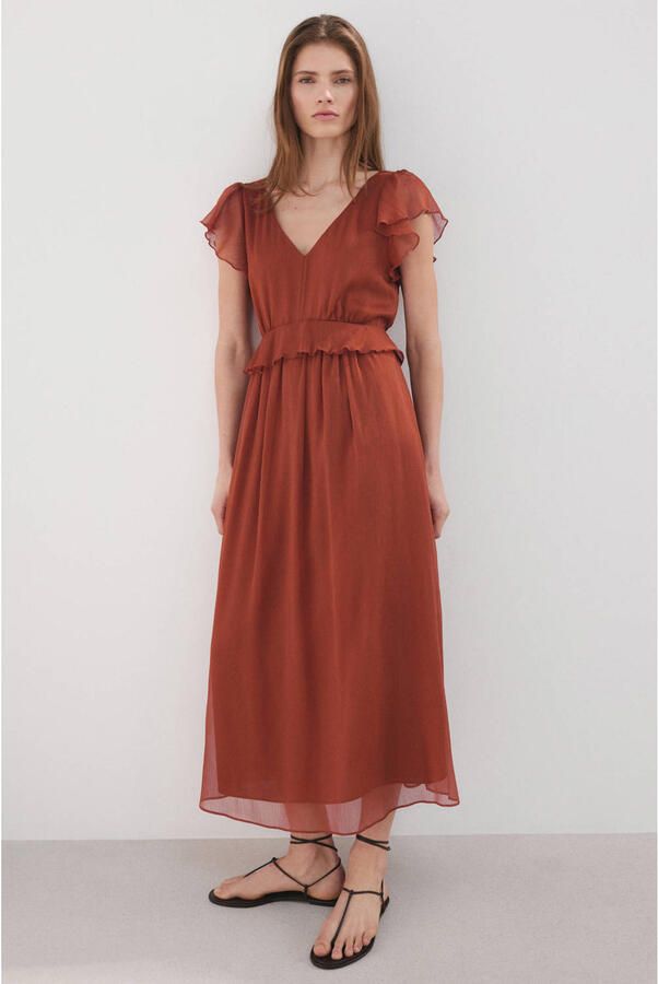 Mango midi jurk terra