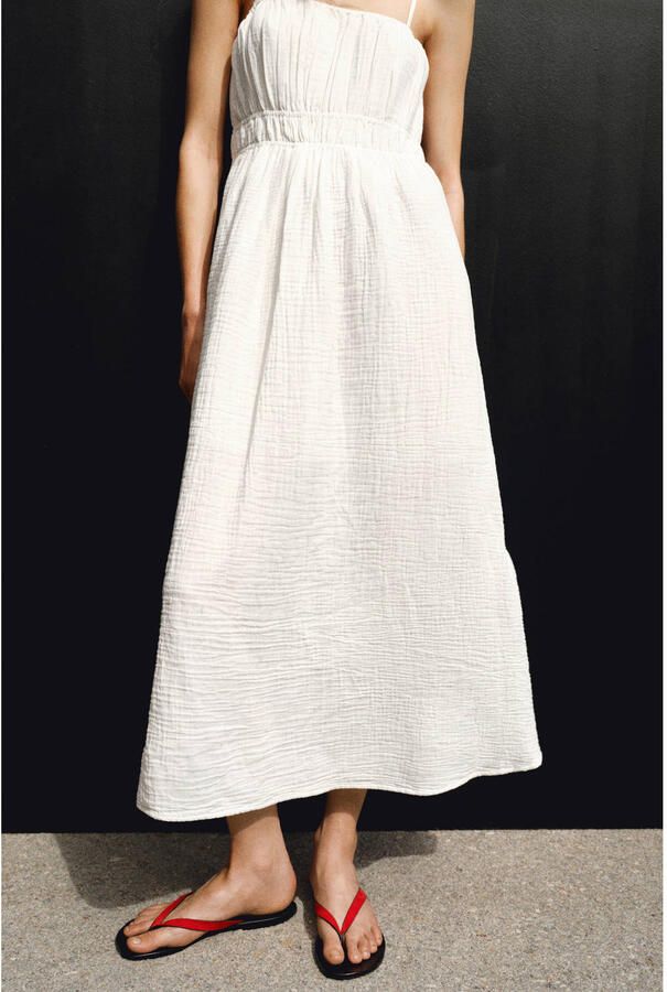 Mango midi jurk wit