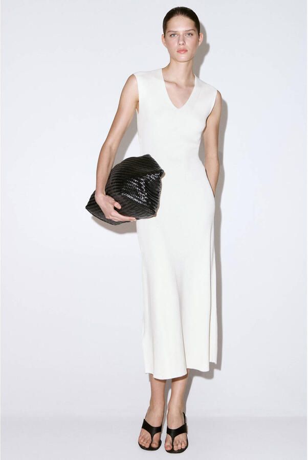 Mango midi jurk wit