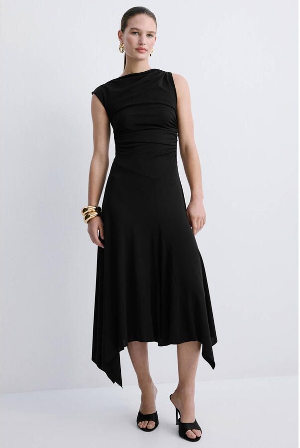 Mango midi jurk zwart