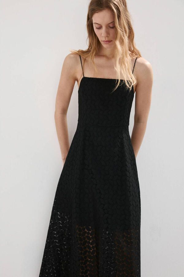 Mango midi jurk zwart