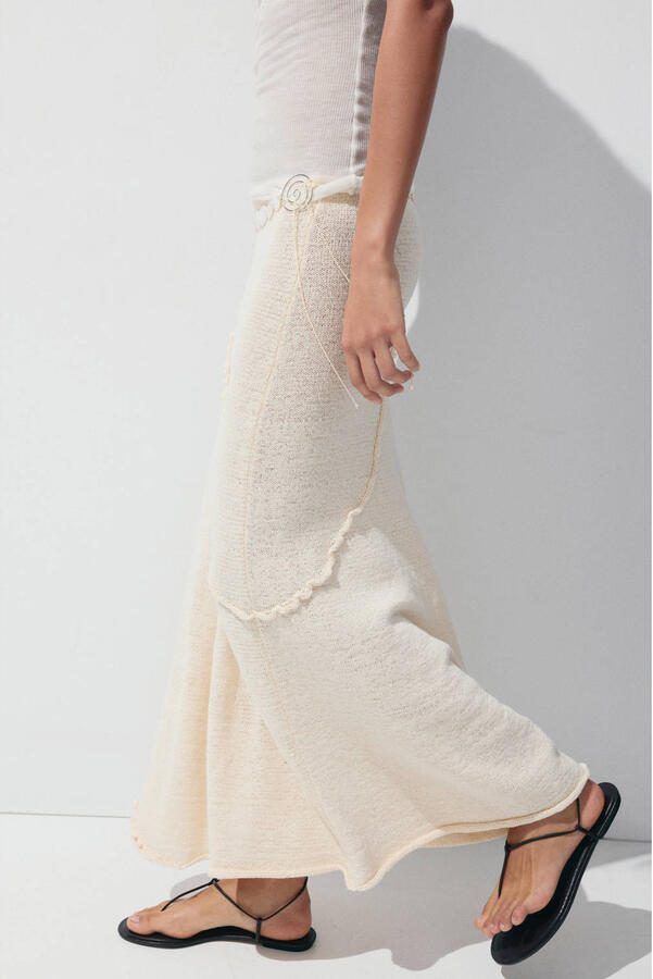 Mango midi rok beige - Foto 3