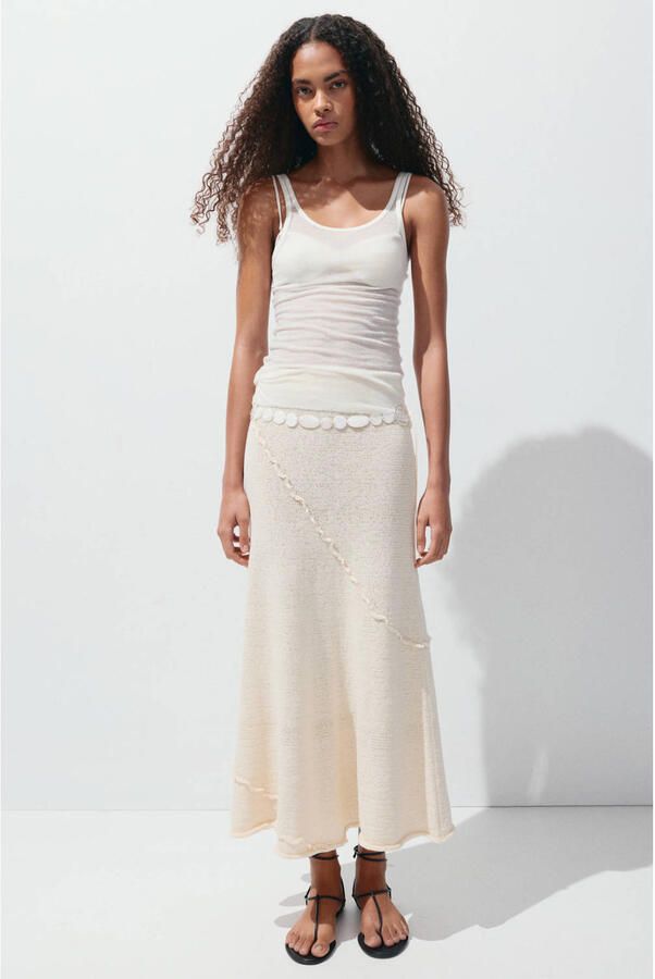 Mango midi rok beige - Foto 3