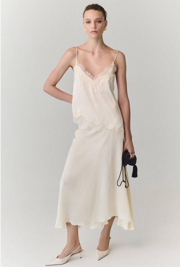 Mango midi rok ecru - Foto 2