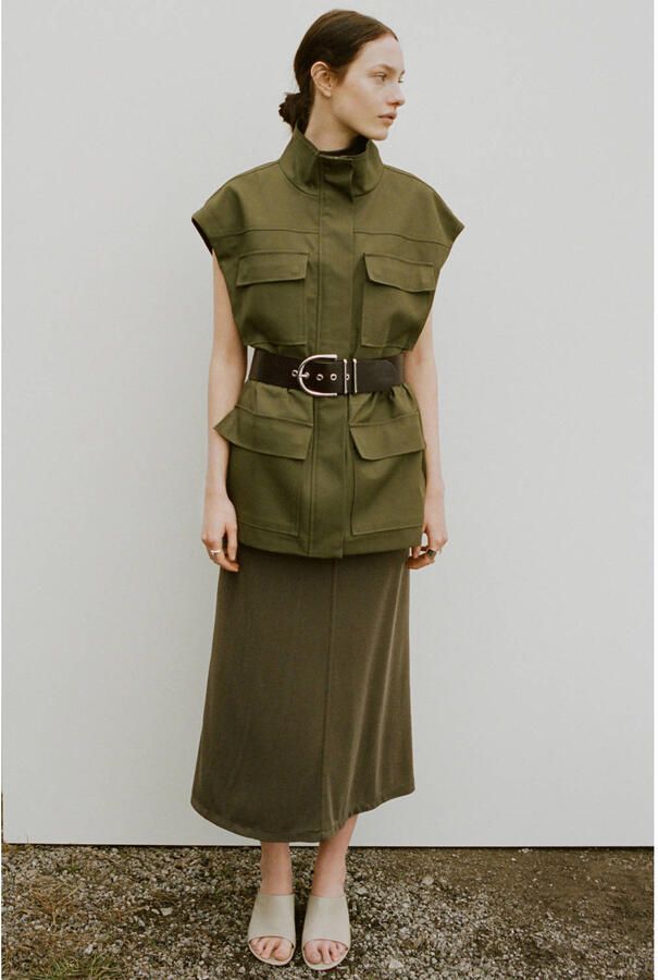 Mango midi rok kaki - Foto 2