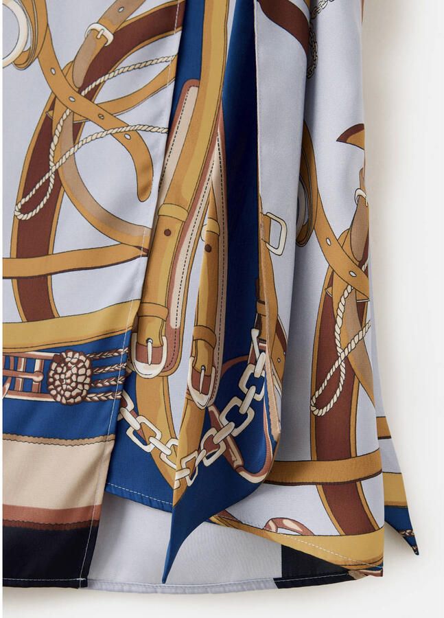 Mango midi rok met print meerkleurig - Foto 3