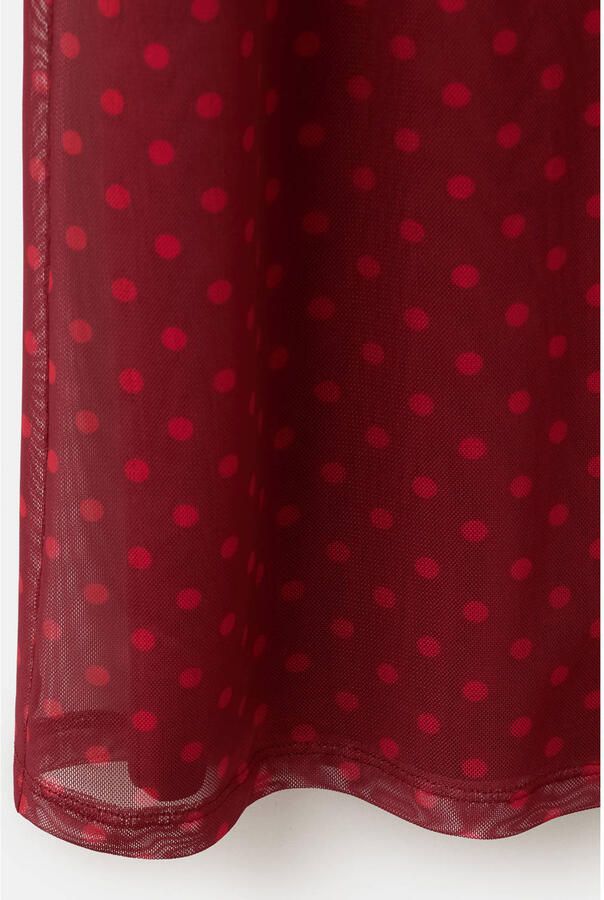 Mango midi rok met stippen rood - Foto 2