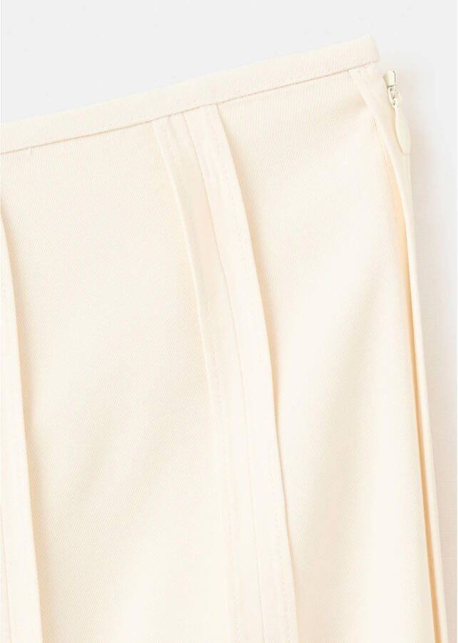 Mango midi rok plooirok ecru - Foto 2