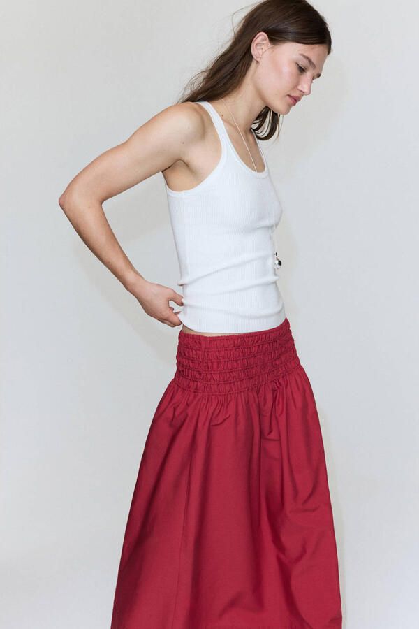 Mango midi rok rood