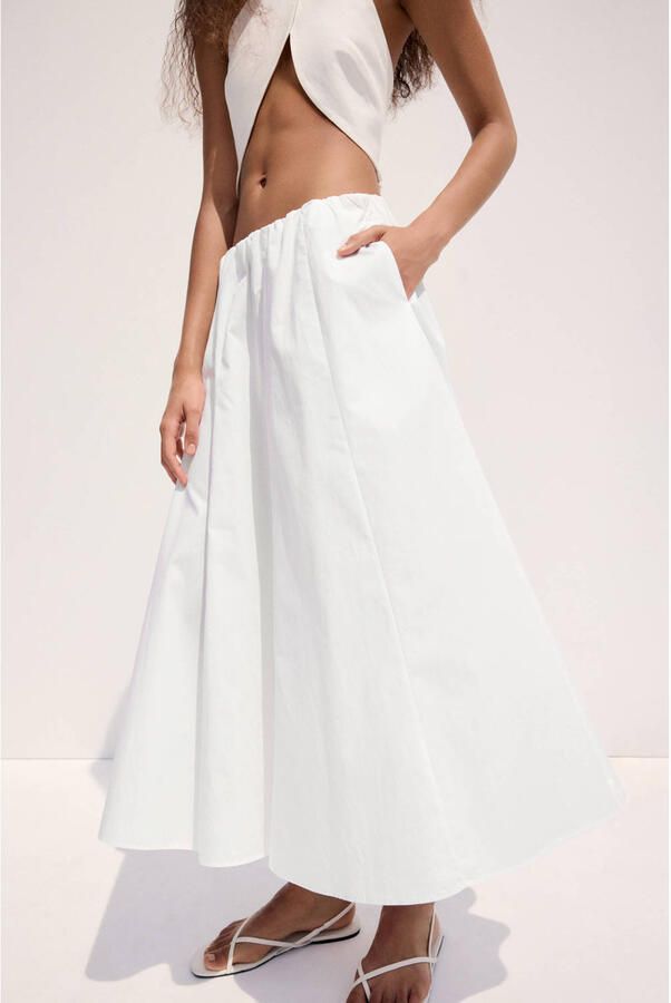 Mango midi rok wit