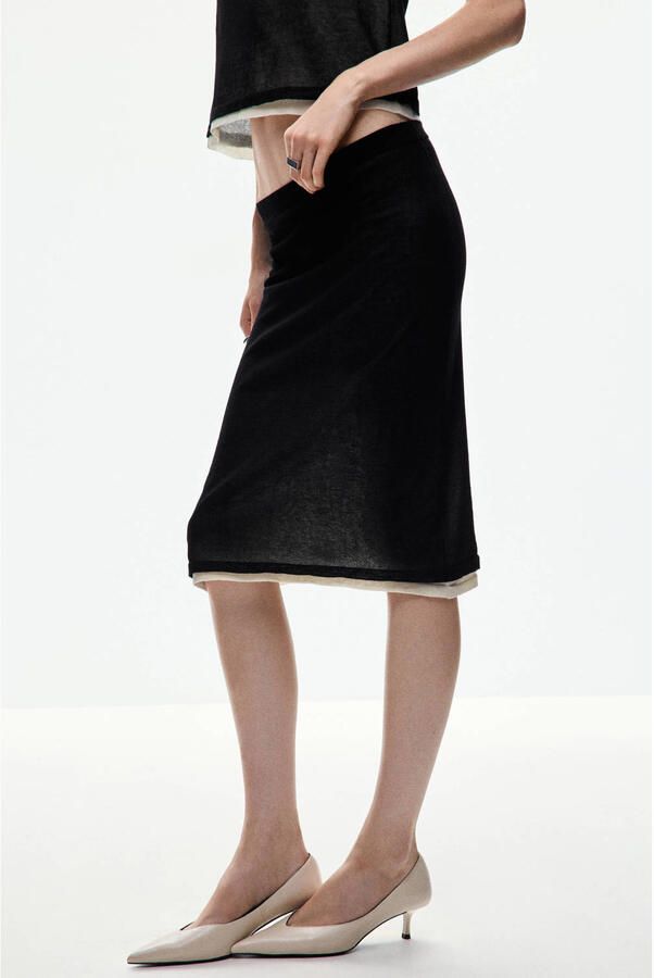 Mango midi rok zwart - Foto 2