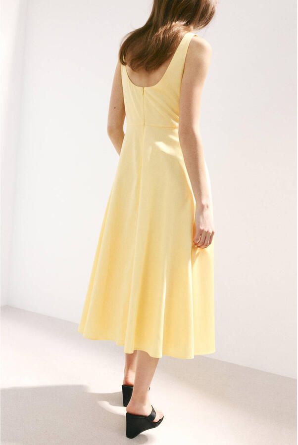 Mango midi zomerjurk geel - Foto 3
