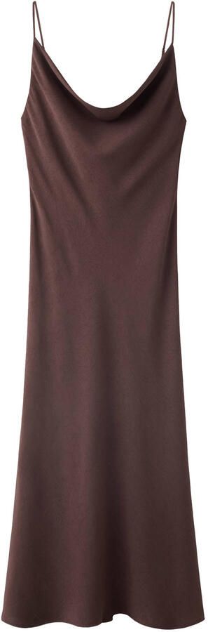 Mango midi zomerjurk met open rug bruin - Foto 2