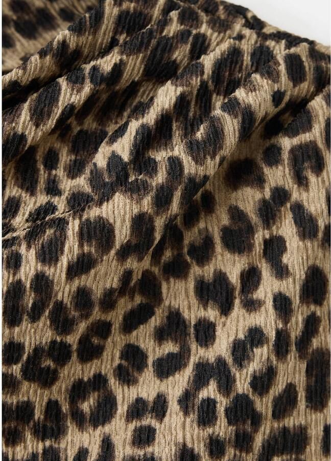 Mango midi zomerjurk met panterprint bruin - Foto 3