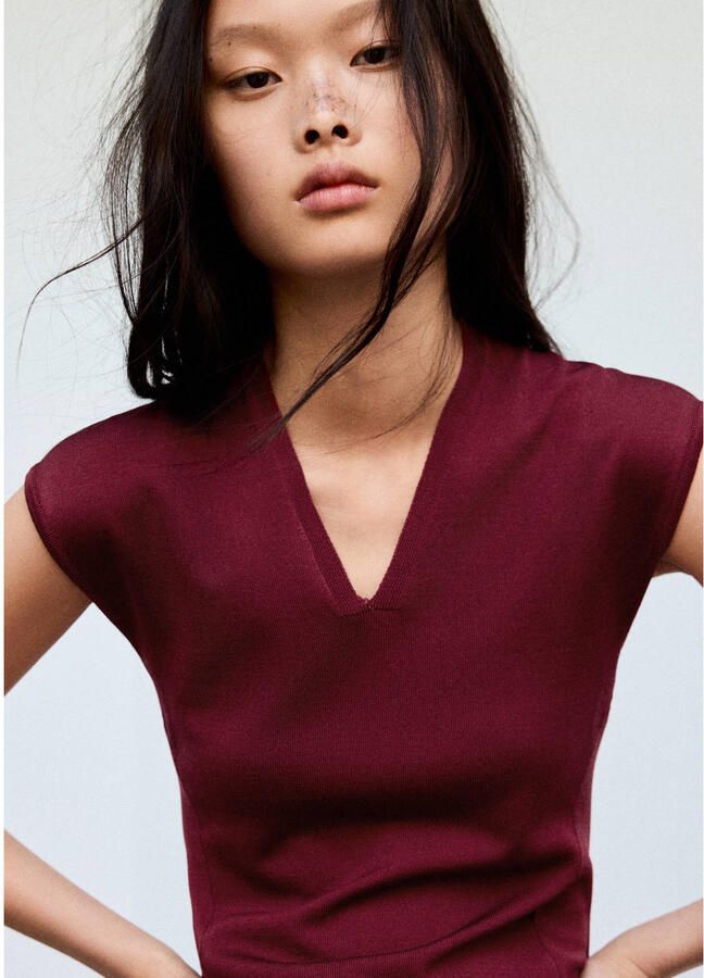 Mango midi zomerjurk rood - Foto 3