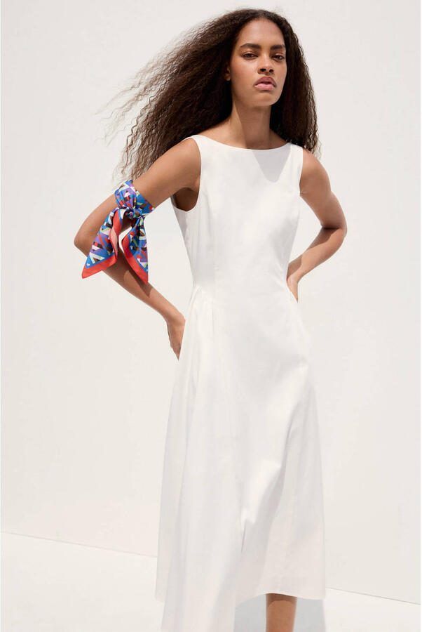 Mango midi zomerjurk wit