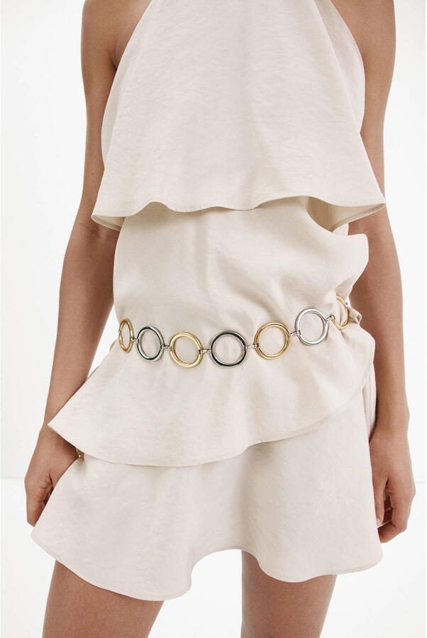 Mango mini halterjurk beige - Foto 3