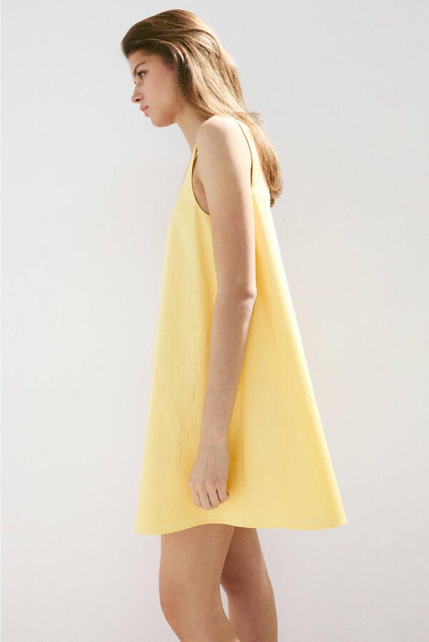 Mango mini jurk geel - Foto 3