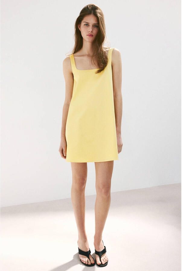 Mango mini jurk geel - Foto 2