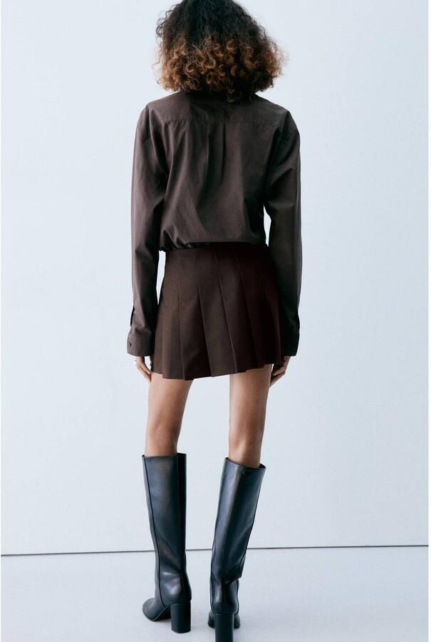 Mango mini rok bruin - Foto 2