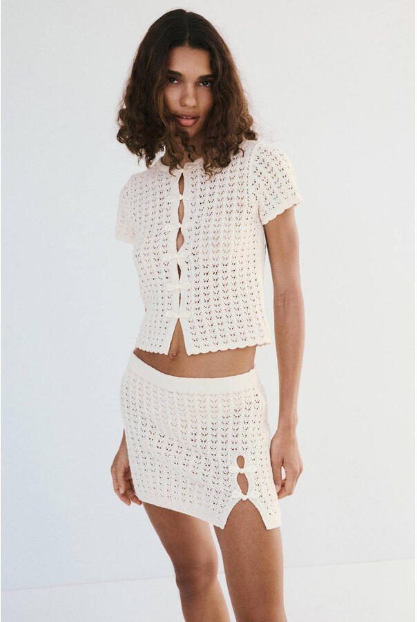 Mango mini rok ecru