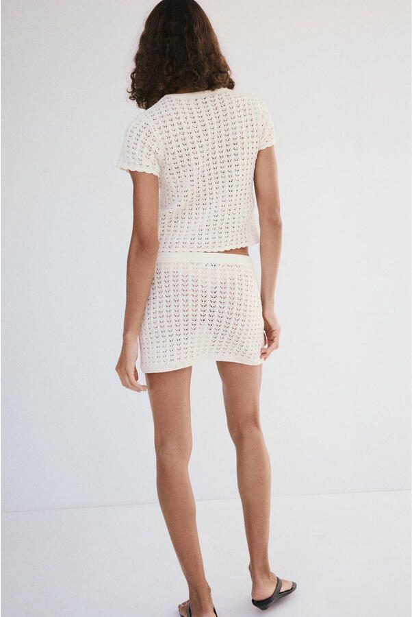 Mango mini rok ecru - Foto 3