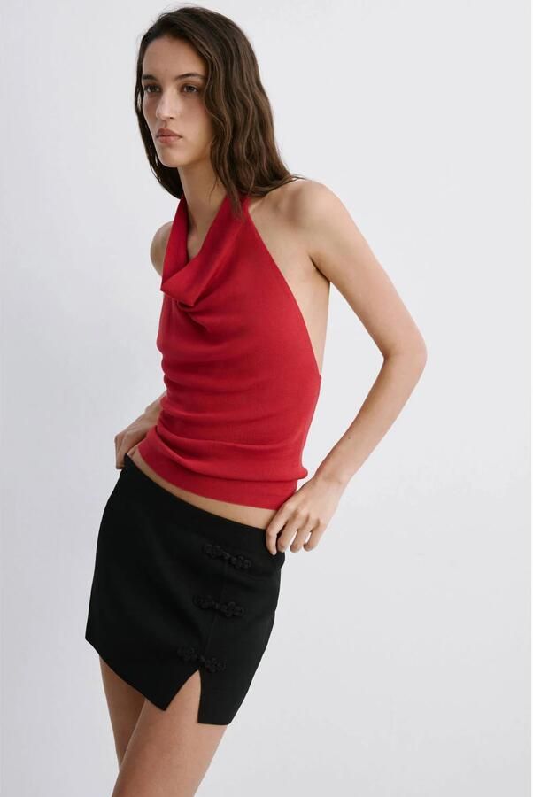 Mango mini rok zwart