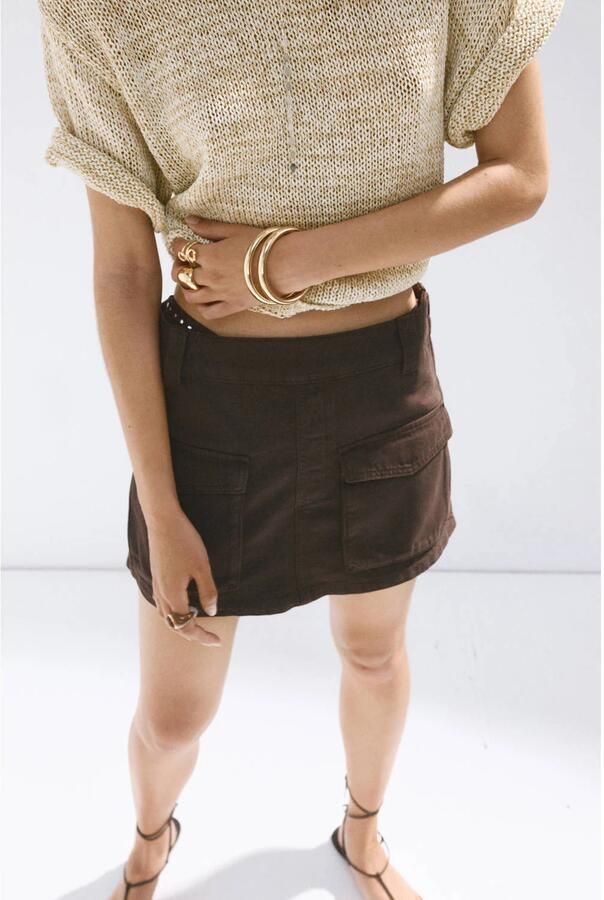 Mango skort bruin