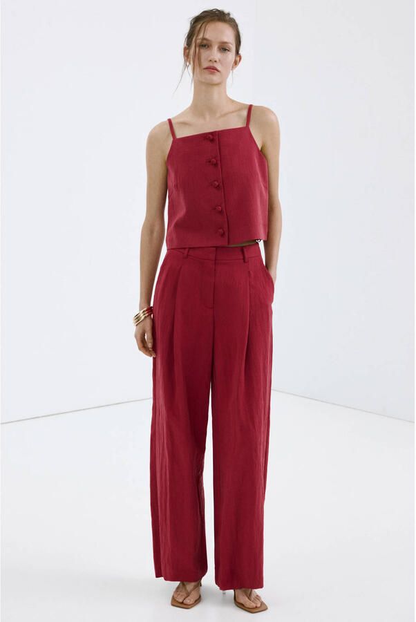 Mango mouwloze top rood