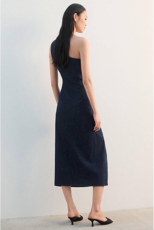 Mango off shoulder jurk dark blue denim - Foto 2