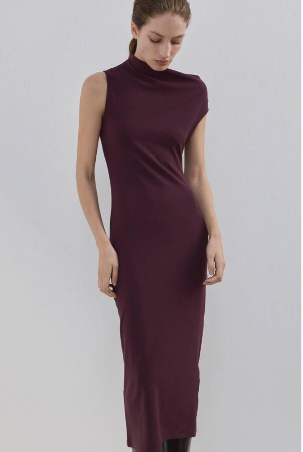 Mango off shoulder jurk donkerrood