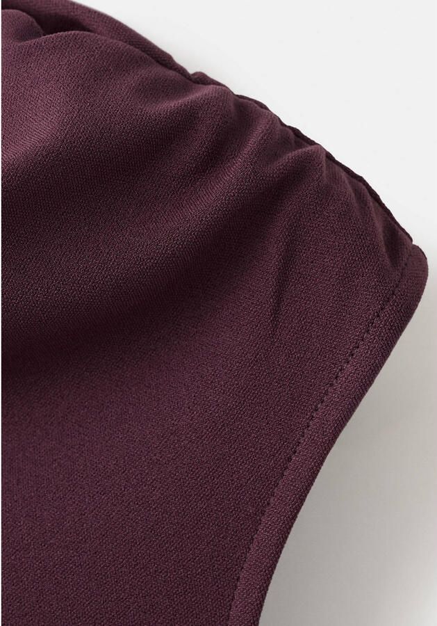 Mango off shoulder jurk donkerrood - Foto 3