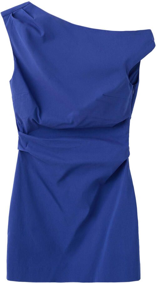 Mango off shoulder korte zomerjurk blauw