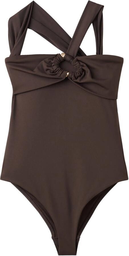 Mango one shoulder badpak bruin